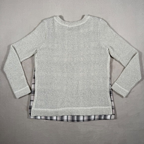 Sactuary Sweater Womens Small Light Gray Plaid Lined Long Sleeve Wool Blend - Picture 7 of 15